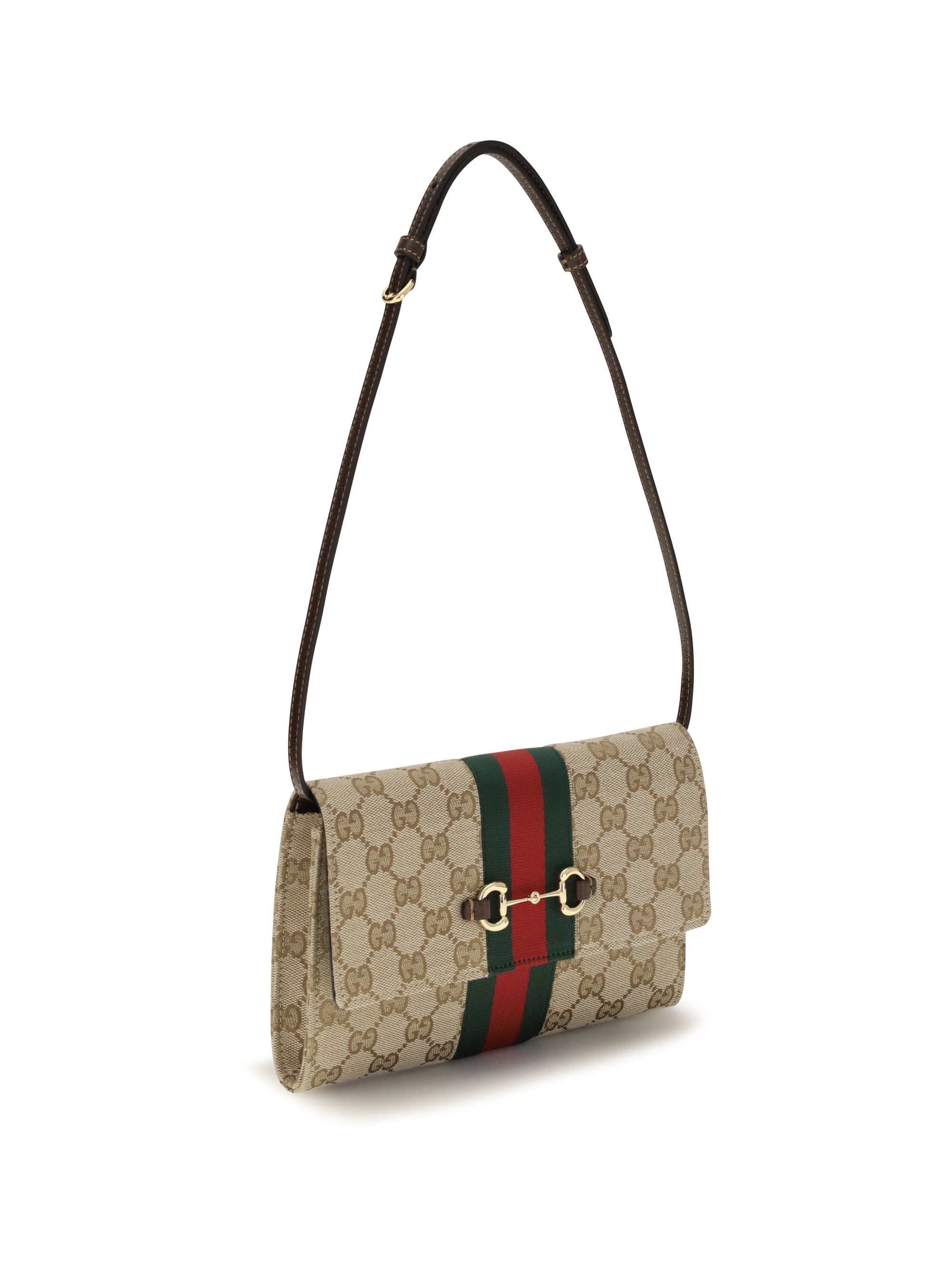 GUCCI OS horsebit web wallet with shoulder strap