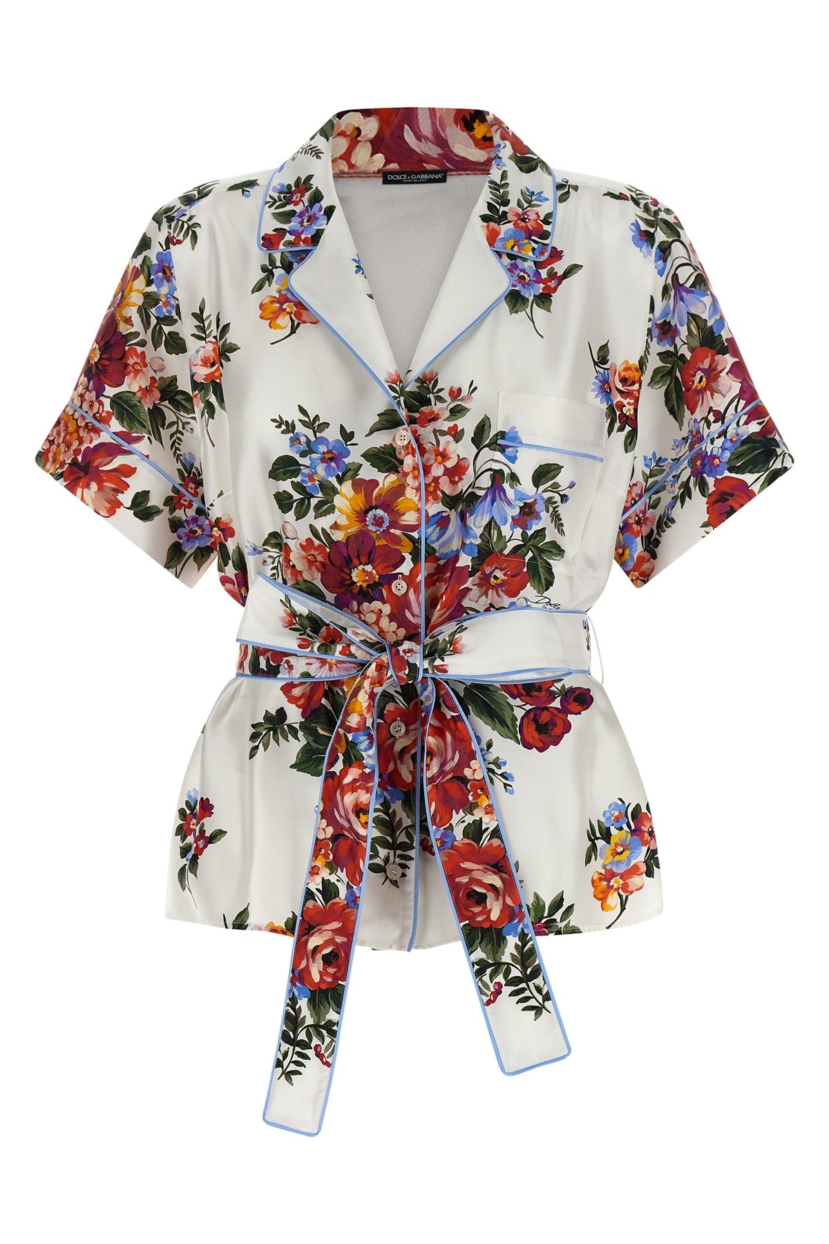 DOLCE amp; GABBANA 44 all-over mazzo di fiori print silk twill shirt