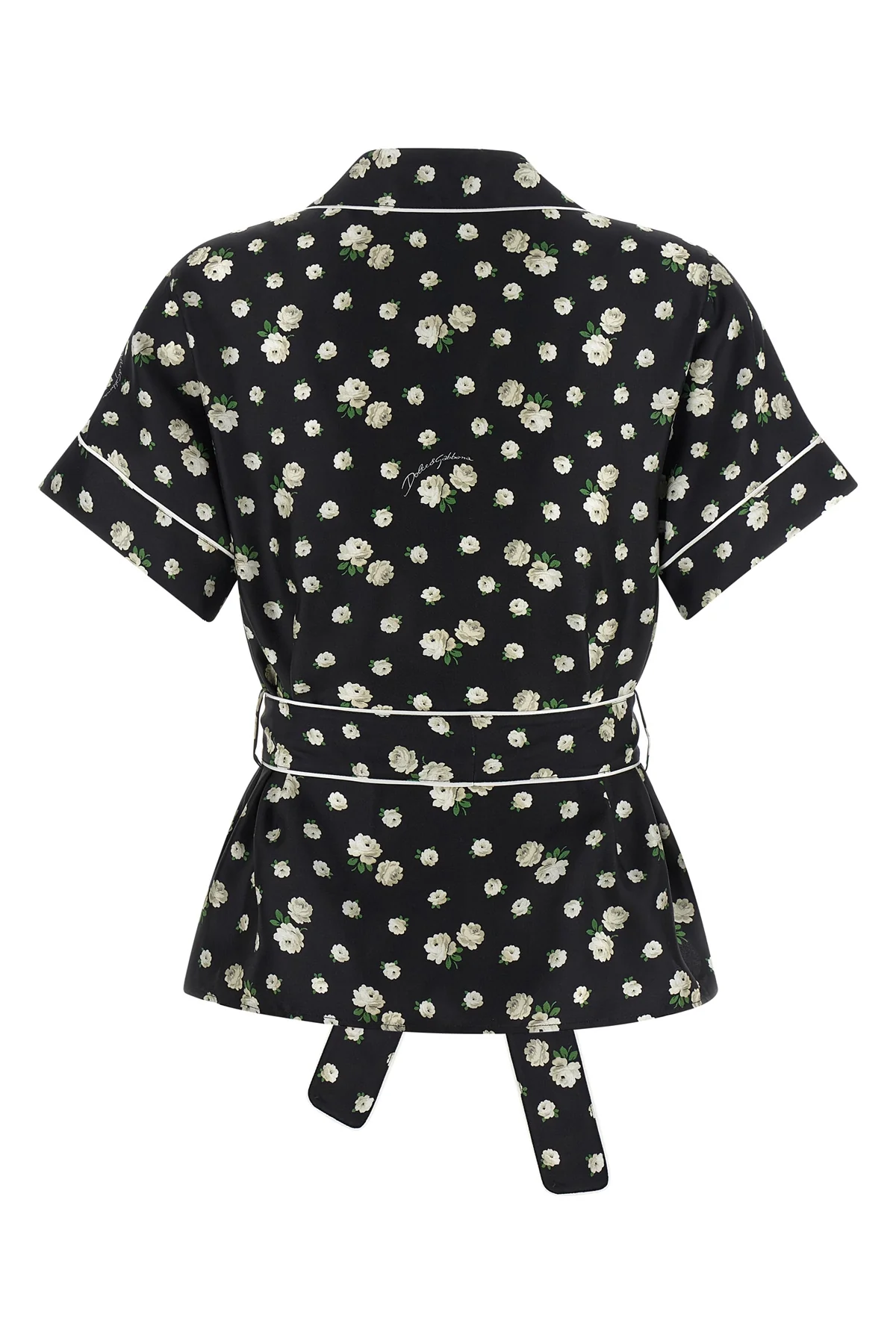 all-over fiorellini print silk twill shirt
