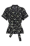 all-over fiorellini print silk twill shirt