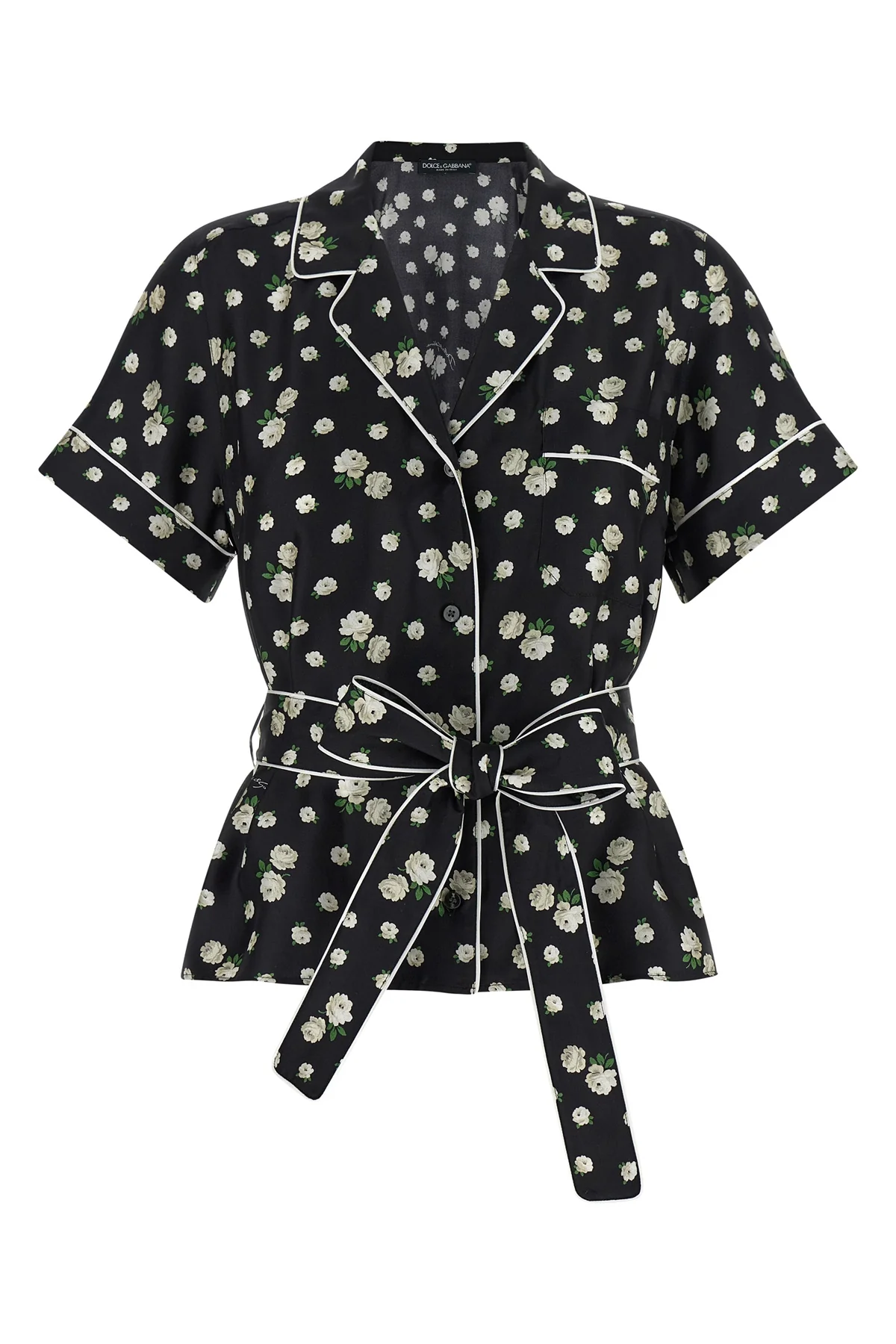 all-over fiorellini print silk twill shirt