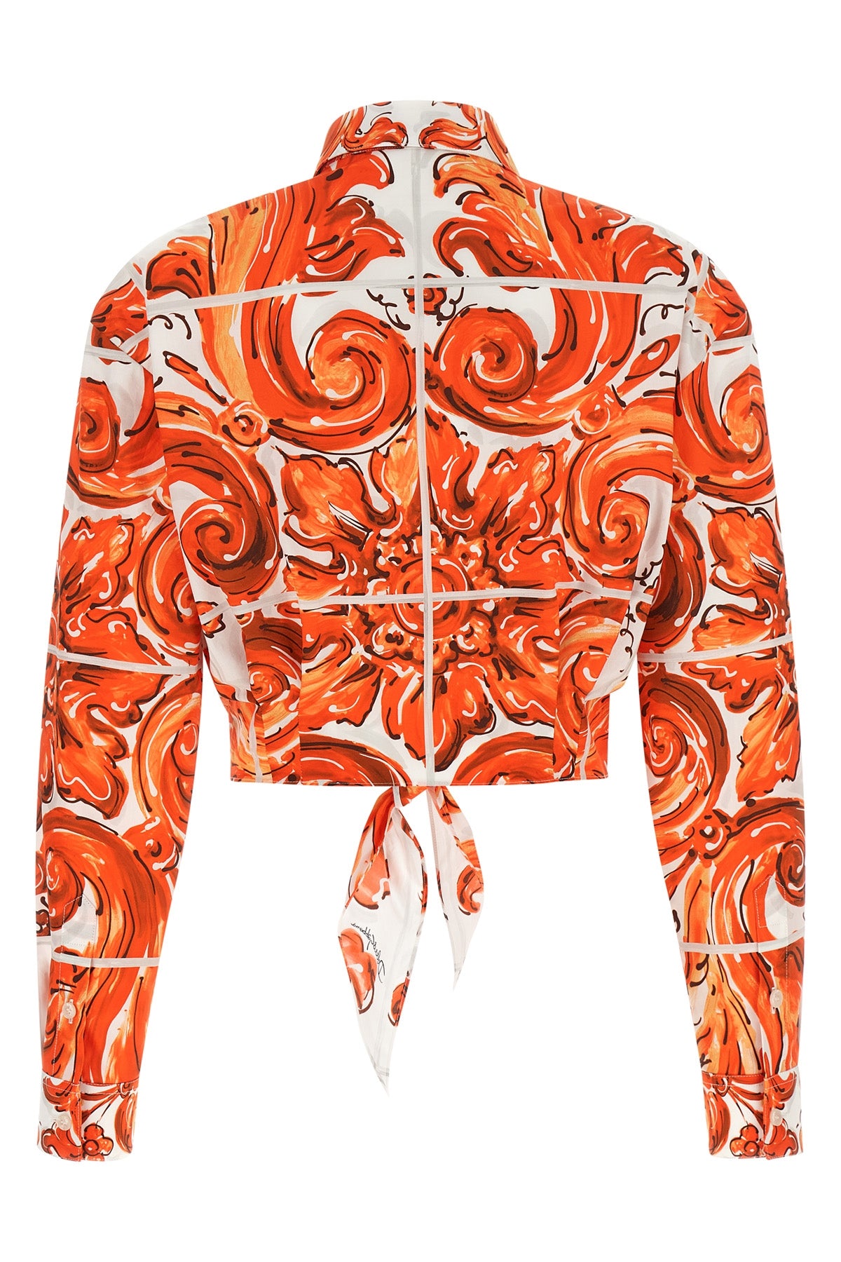 DOLCE amp; GABBANA 38 maiolica print poplin shirt