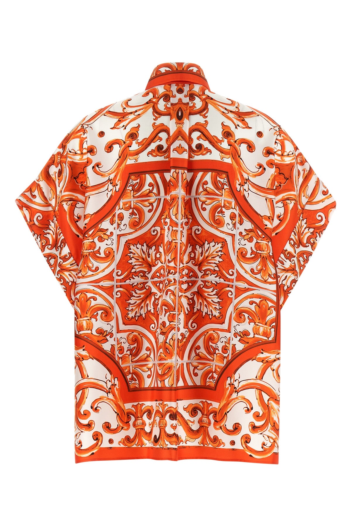 DOLCE amp; GABBANA 40 all-over maiolica print silk shirt