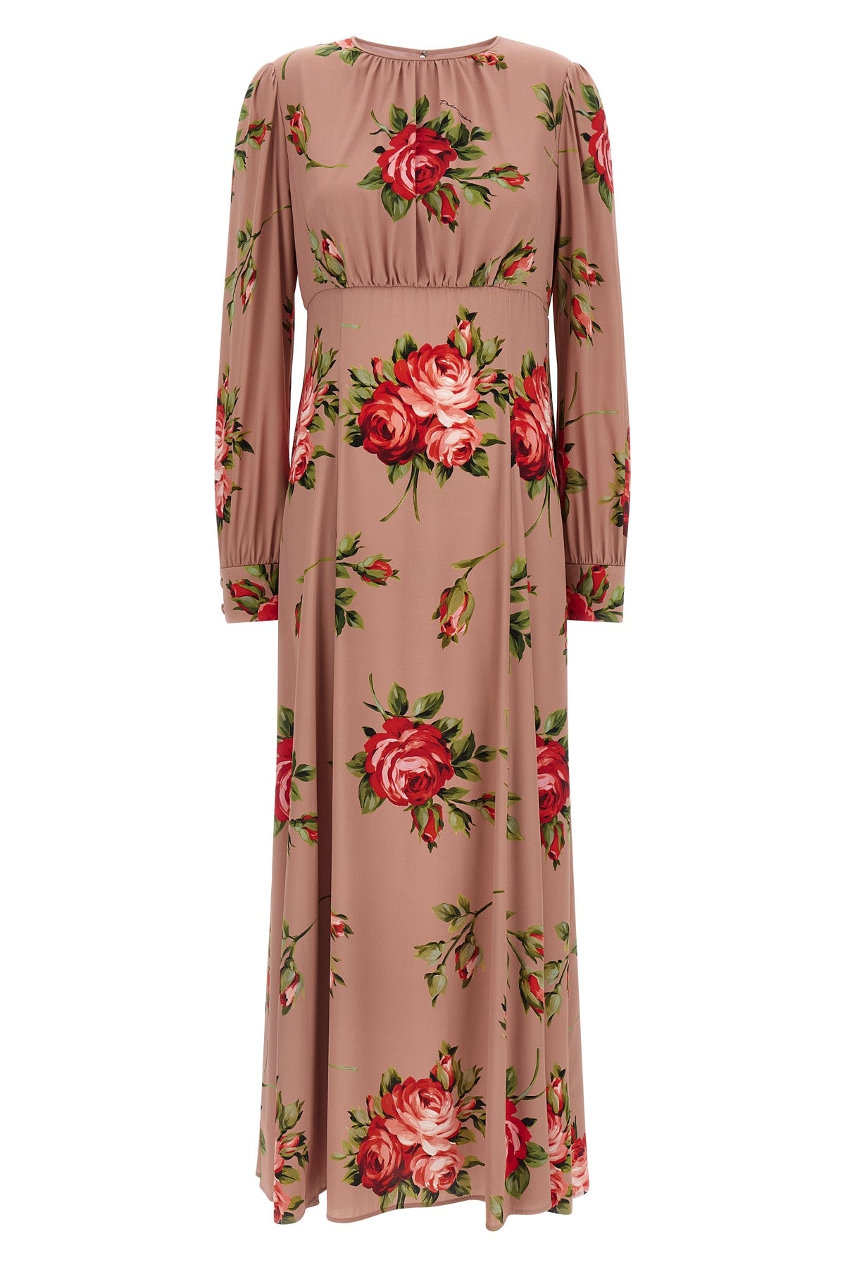 DOLCE amp; GABBANA 38 all-over long dress in silk crêpe