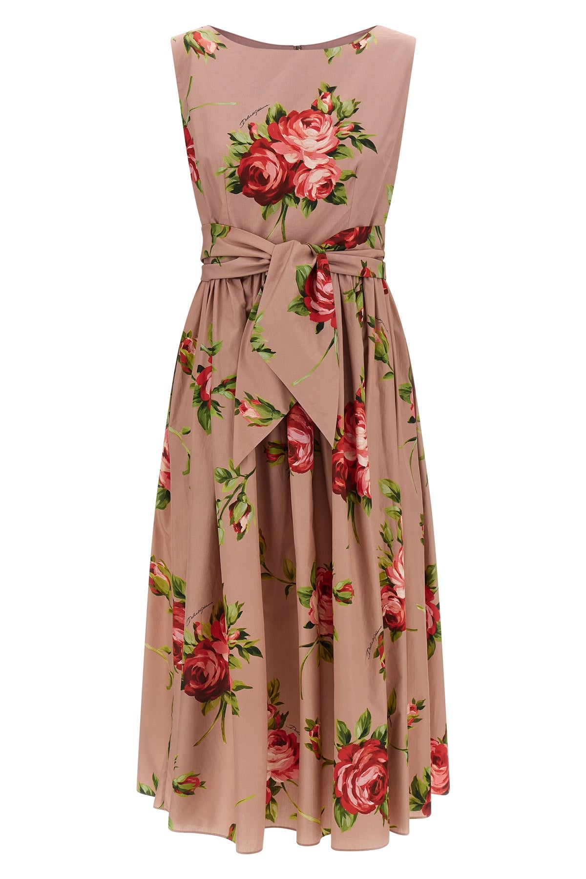 DOLCE amp; GABBANA 40 all over bouquet rose print cotton midi dress