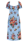midi dress in slightly stretch silk