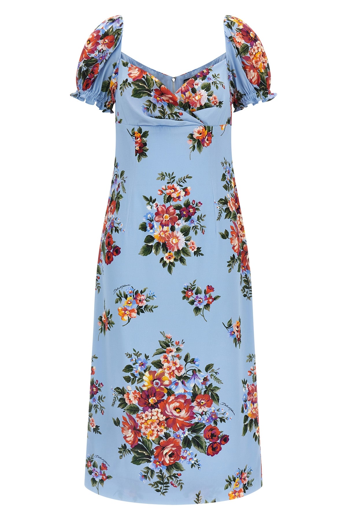 midi dress in slightly stretch silk