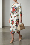 mazzo di fiori print satin midi dress