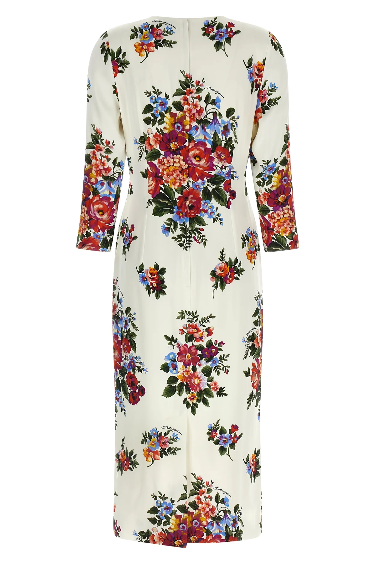 mazzo di fiori print satin midi dress