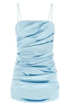 sleeveless mini dress in stretch satin