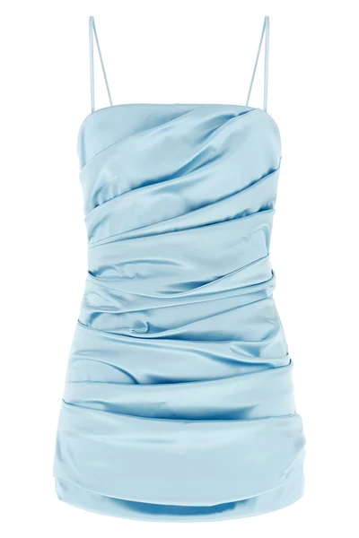 sleeveless mini dress in stretch satin