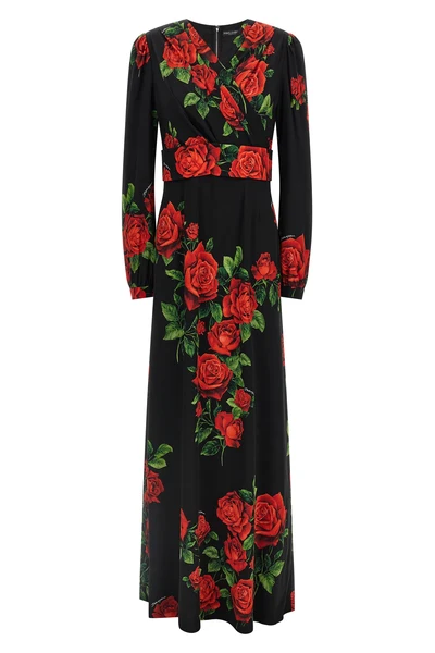the dolcegabbana long dress is made of fine silk charmeuse that ensures a smoot