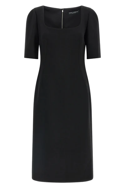 the dolcegabbana double crêpe wool midi dress defines an impeccable sartorial s