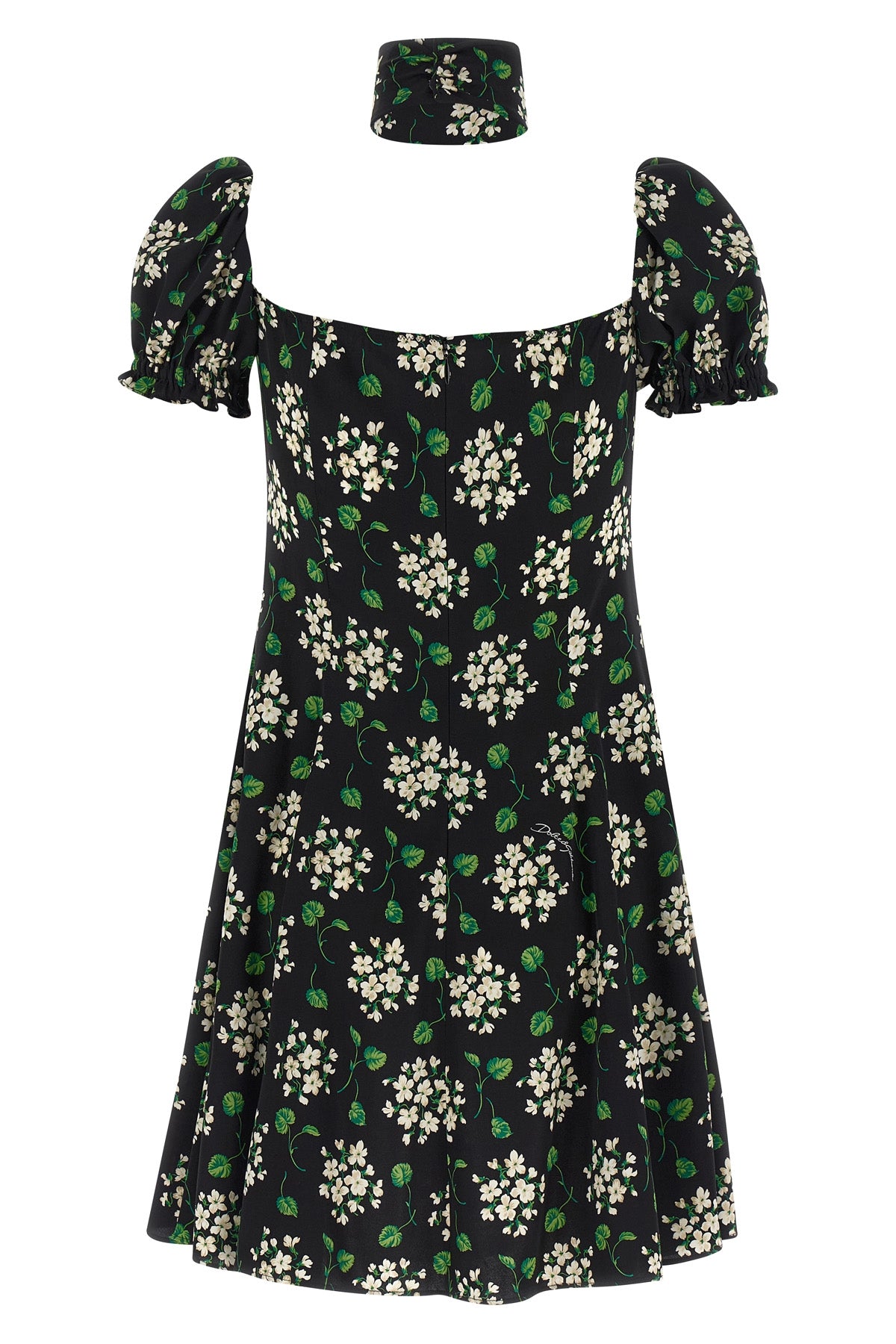 DOLCE amp; GABBANA 40 mini dress in all-over floral print silk charmeuse