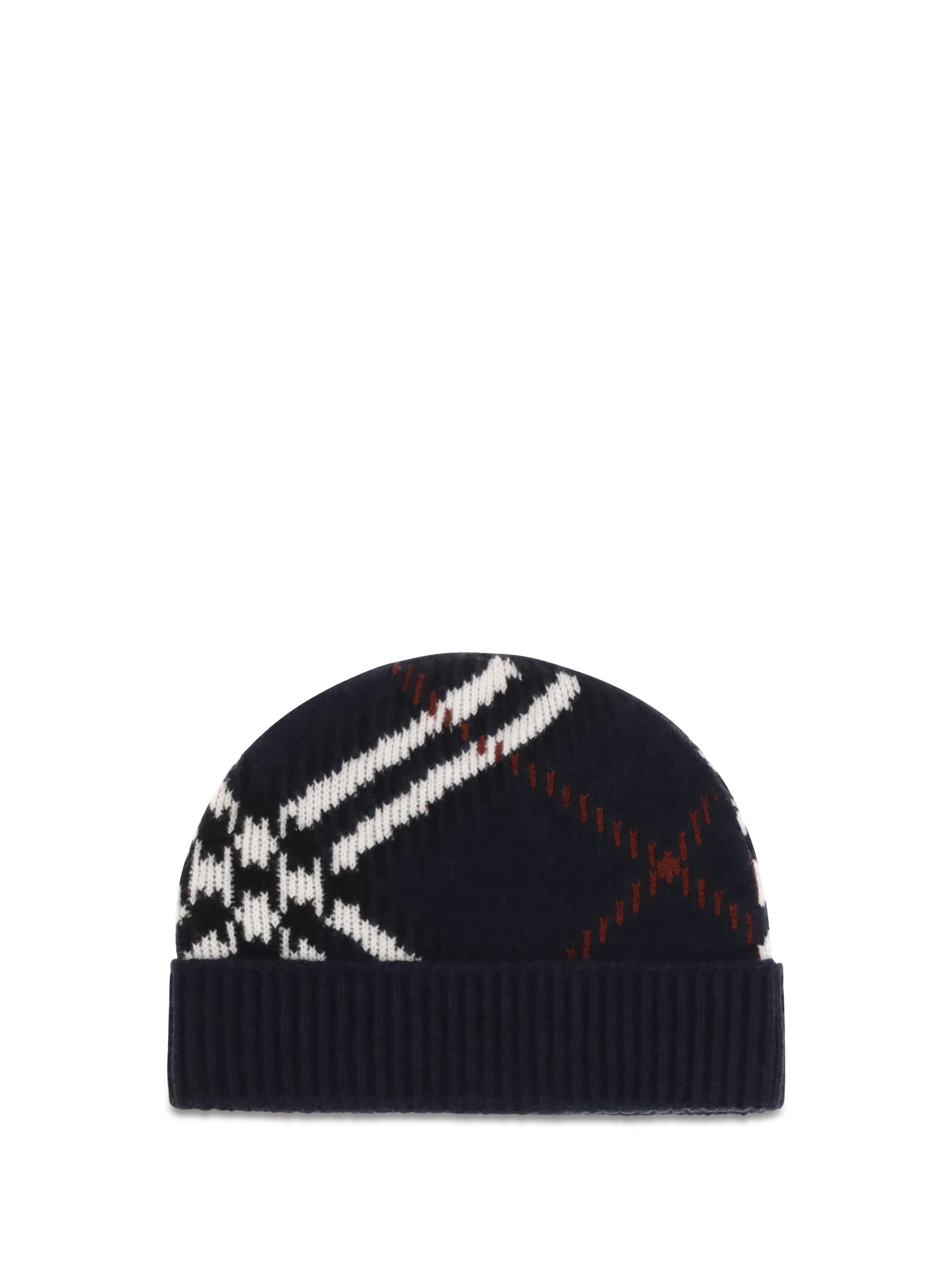 BURBERRY OS check cashmere-blend beanie
