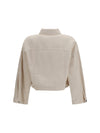 cotton and linen jacket with monili