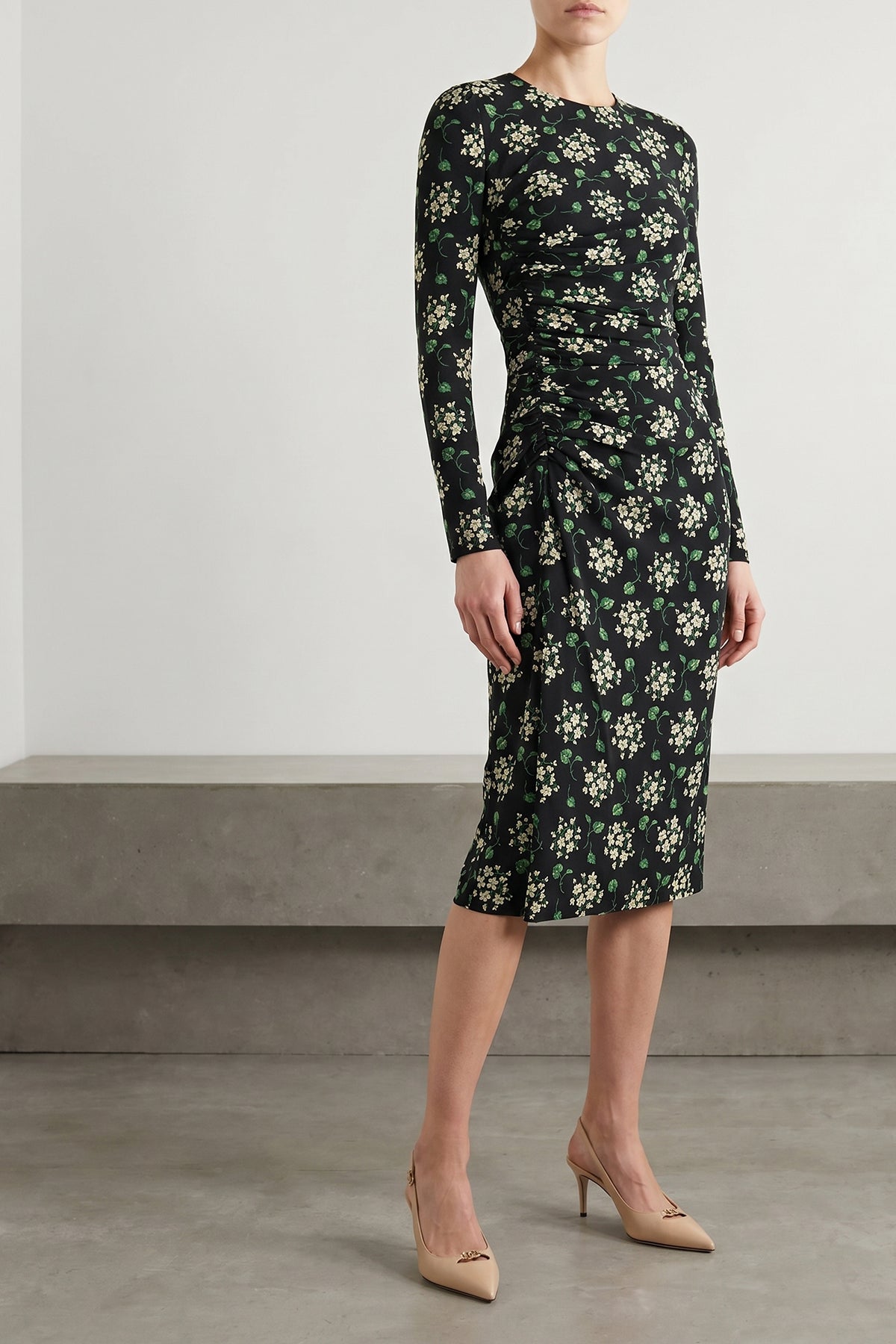 DOLCE amp; GABBANA 40 silk charmeuse midi dress