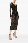 lace midi dress in stretch fabric