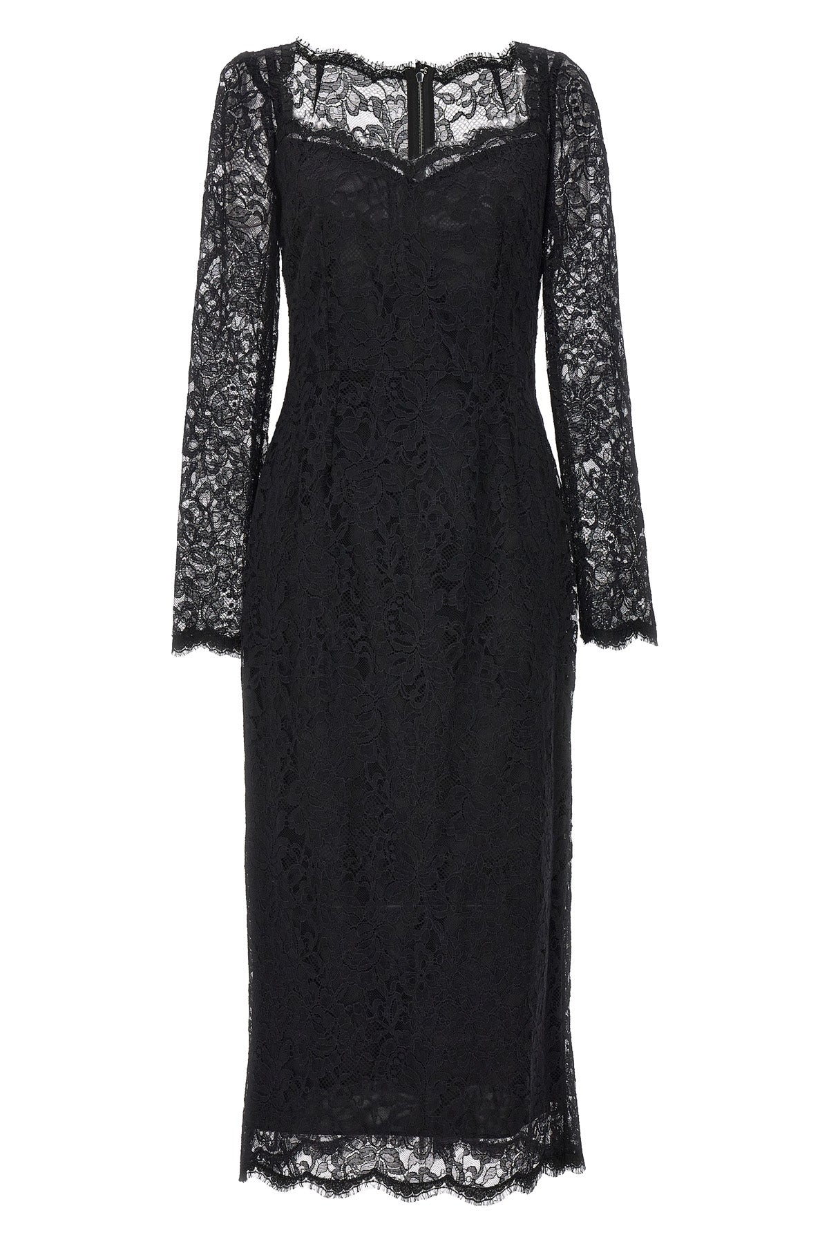 DOLCE amp; GABBANA 38 lace midi dress in stretch fabric