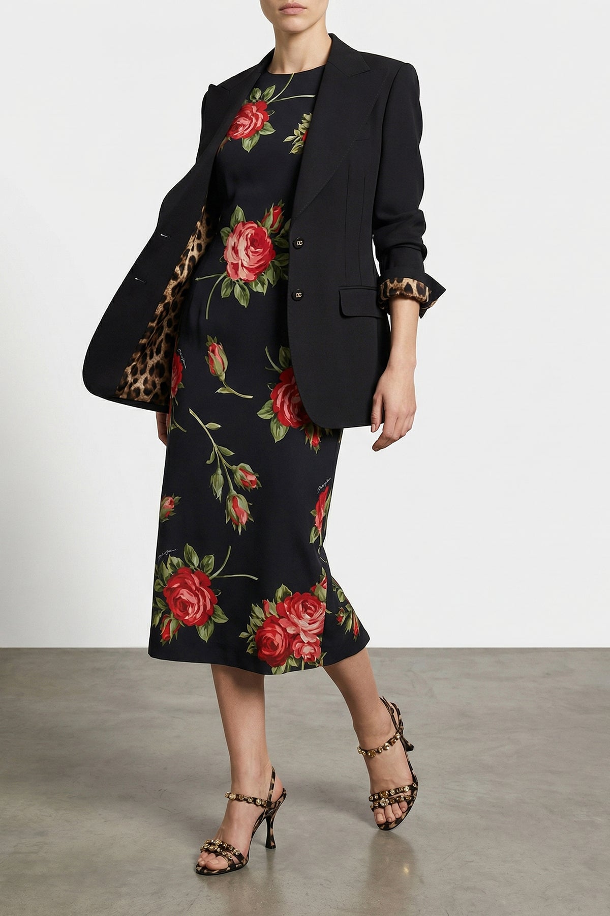 DOLCE amp; GABBANA 38 midi dress in viscose satin