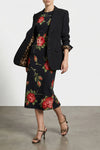 midi dress in viscose satin