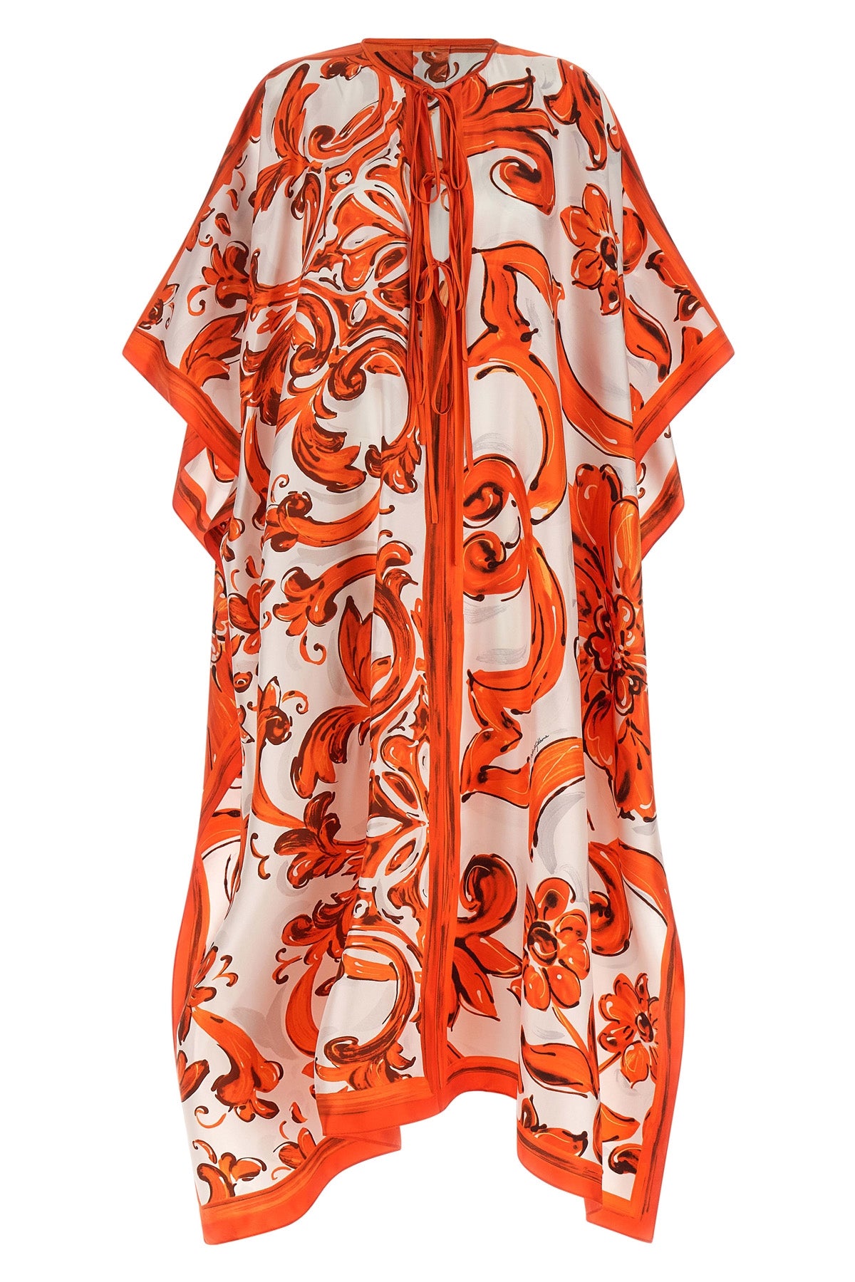DOLCE amp; GABBANA 40 long dress in maiolica print silk twill