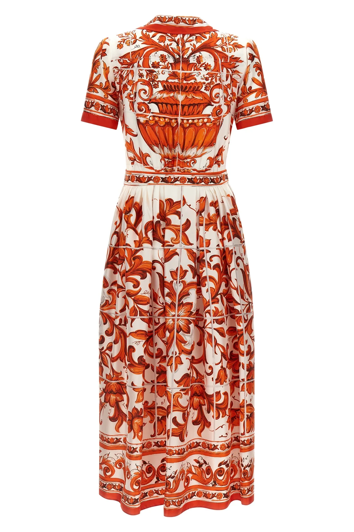 the dolce & gabbana maiolica print silk twill midi dress embodies sartorial ex