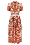 the dolce & gabbana maiolica print silk twill midi dress embodies sartorial ex