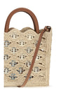 1969 disc raffia top-handle bag