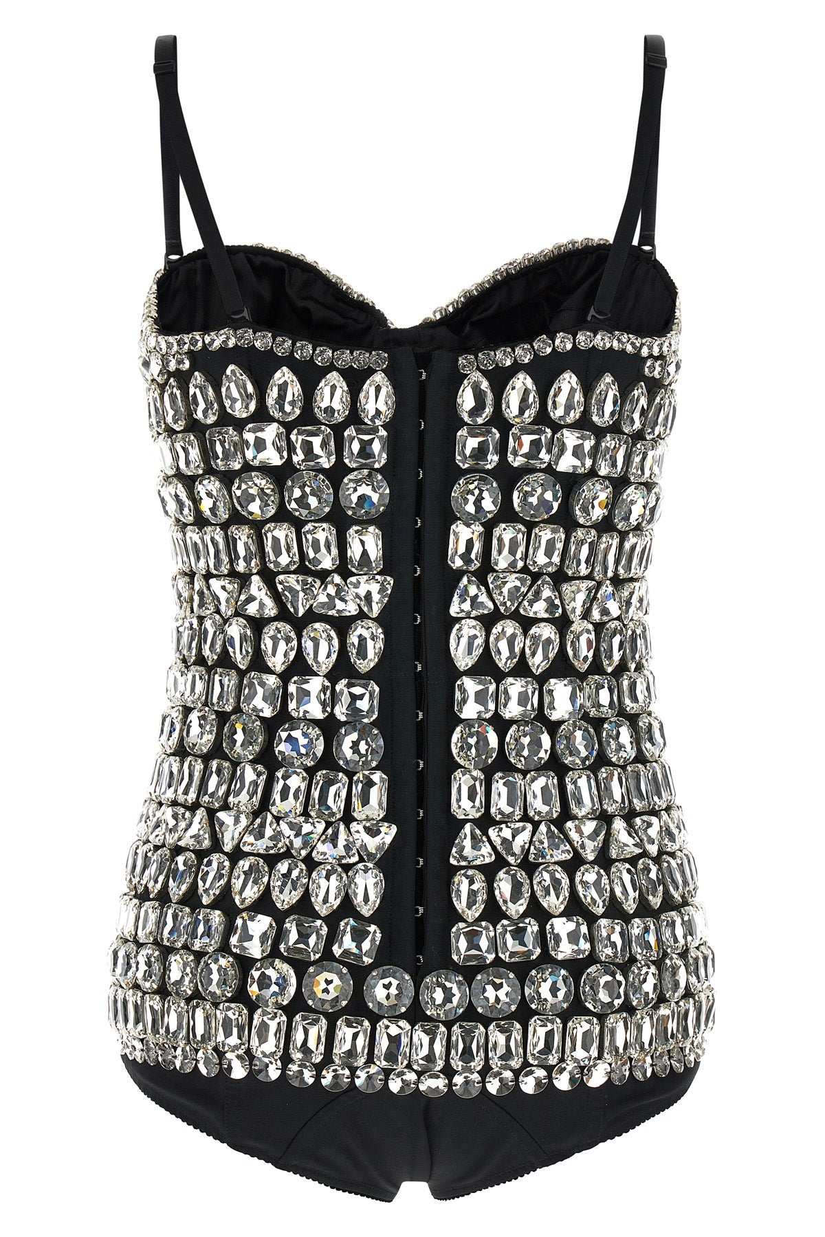 the dolce & gabbana bodysuit creates a sculptural silhouette through its precise