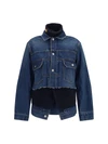 denim jacket with wool knit layer