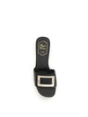 leather slide sandals