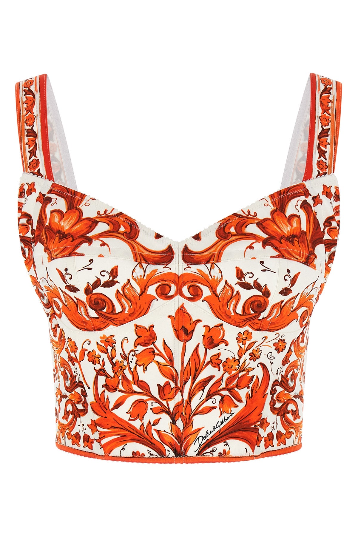 DOLCE amp; GABBANA 40 maiolica print silk charmeuse top