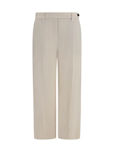 cigarette pants in fluid viscose and linen twill