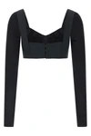 the dolce&gabbana black bustier top defines a new concept of tailoring through a