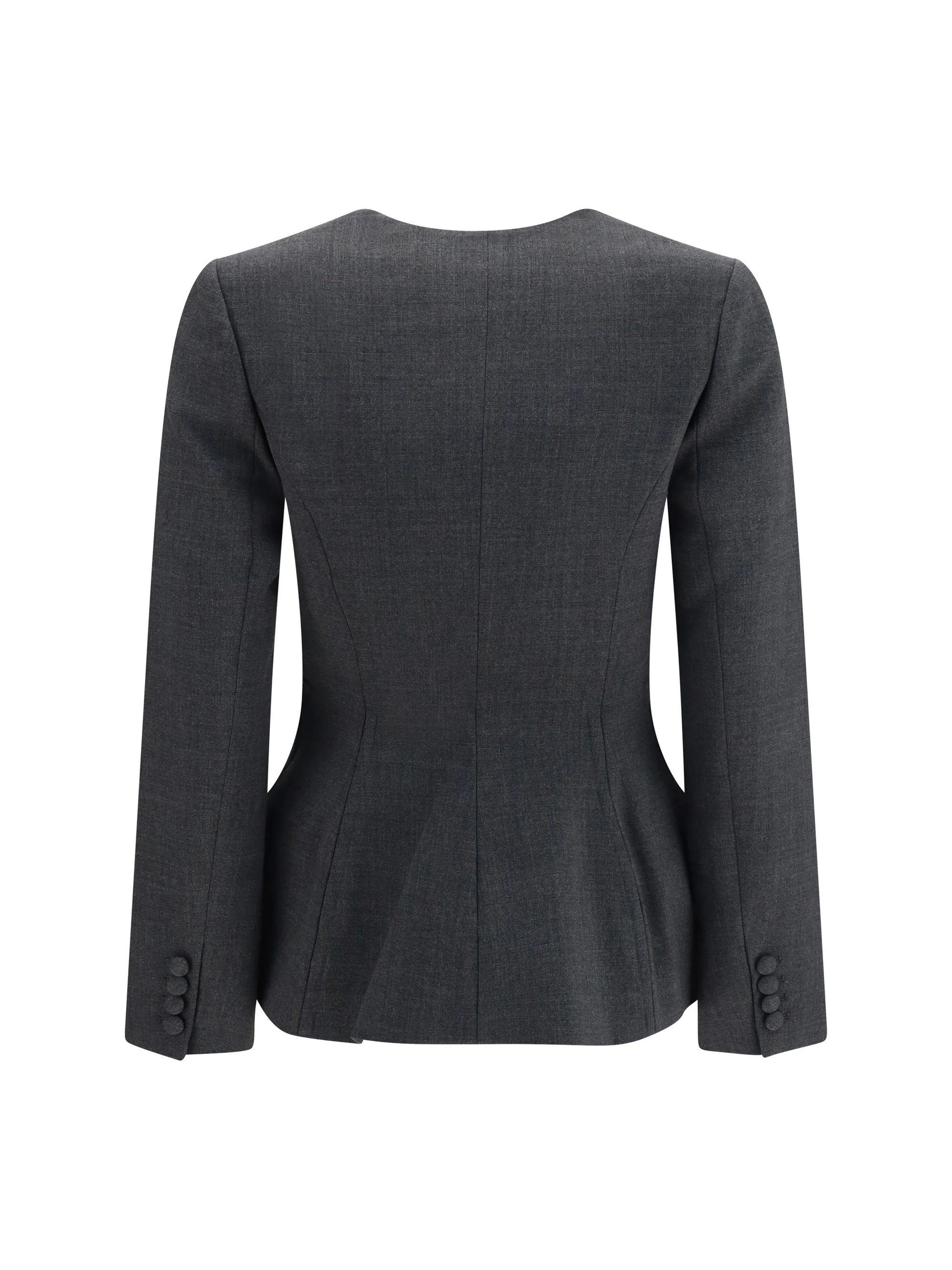wool peplum blazer
