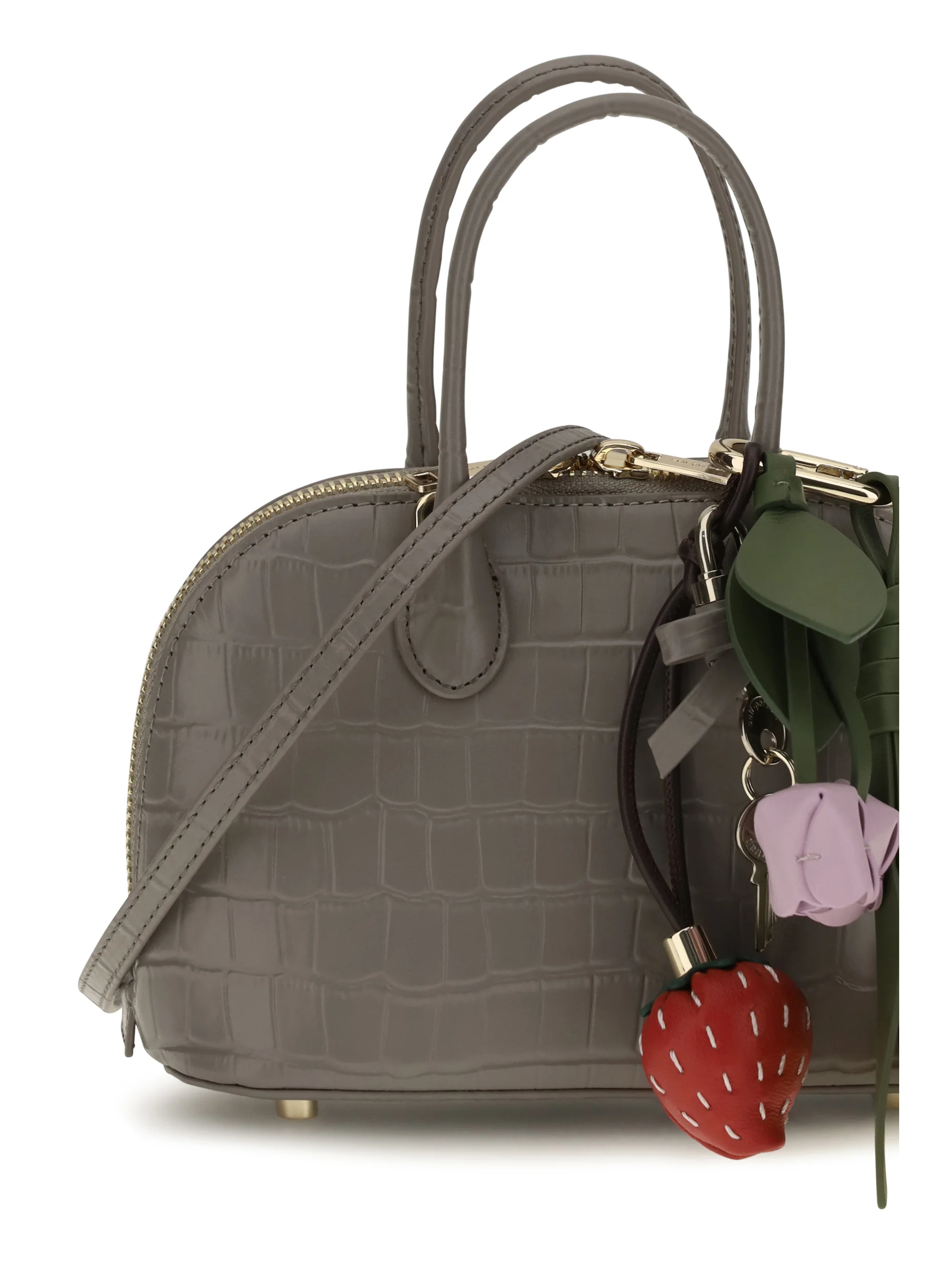 toast crocodile-effect leather handbag