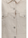 cotton and linen jacket with monili
