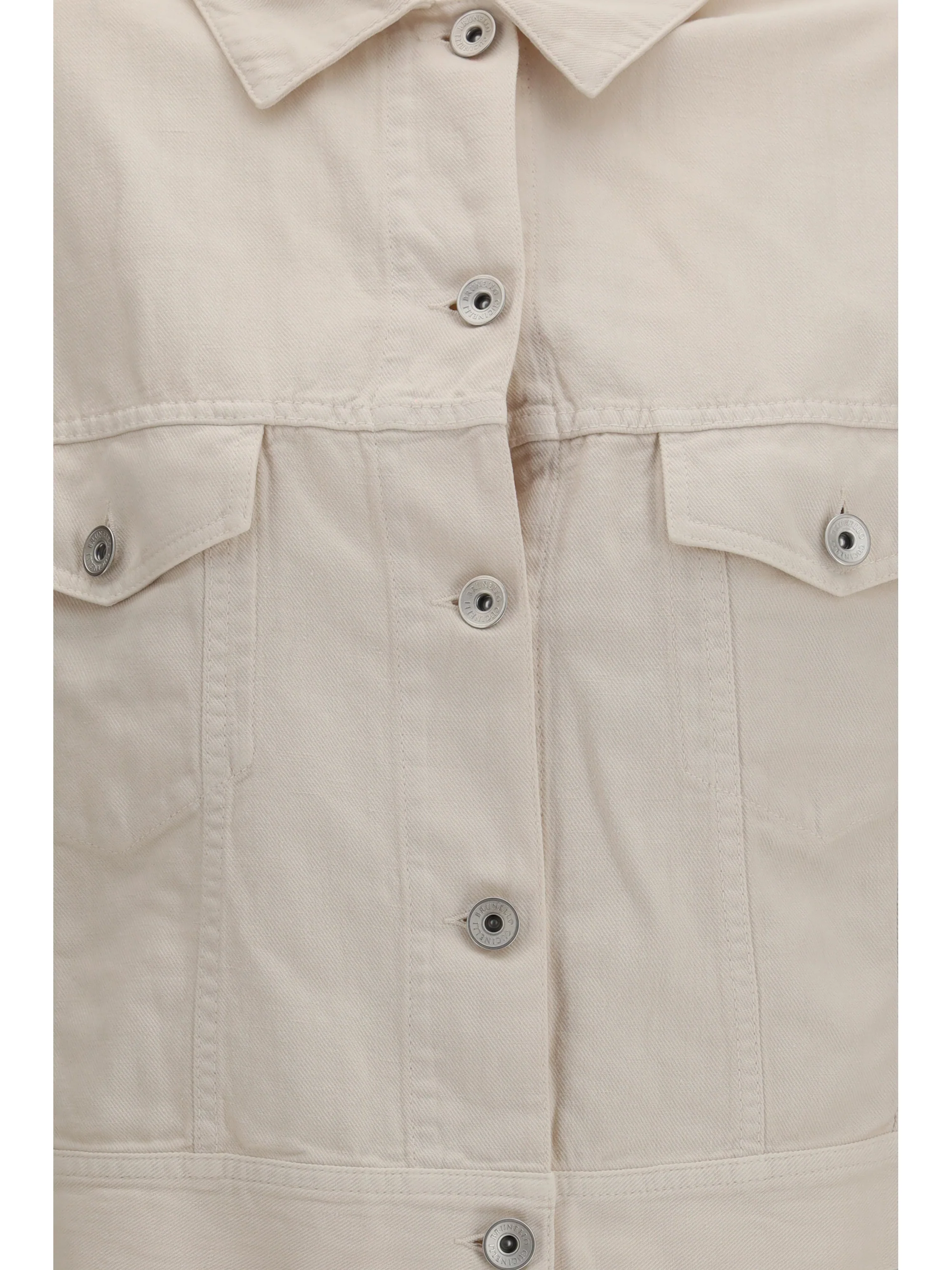 cotton and linen jacket with monili