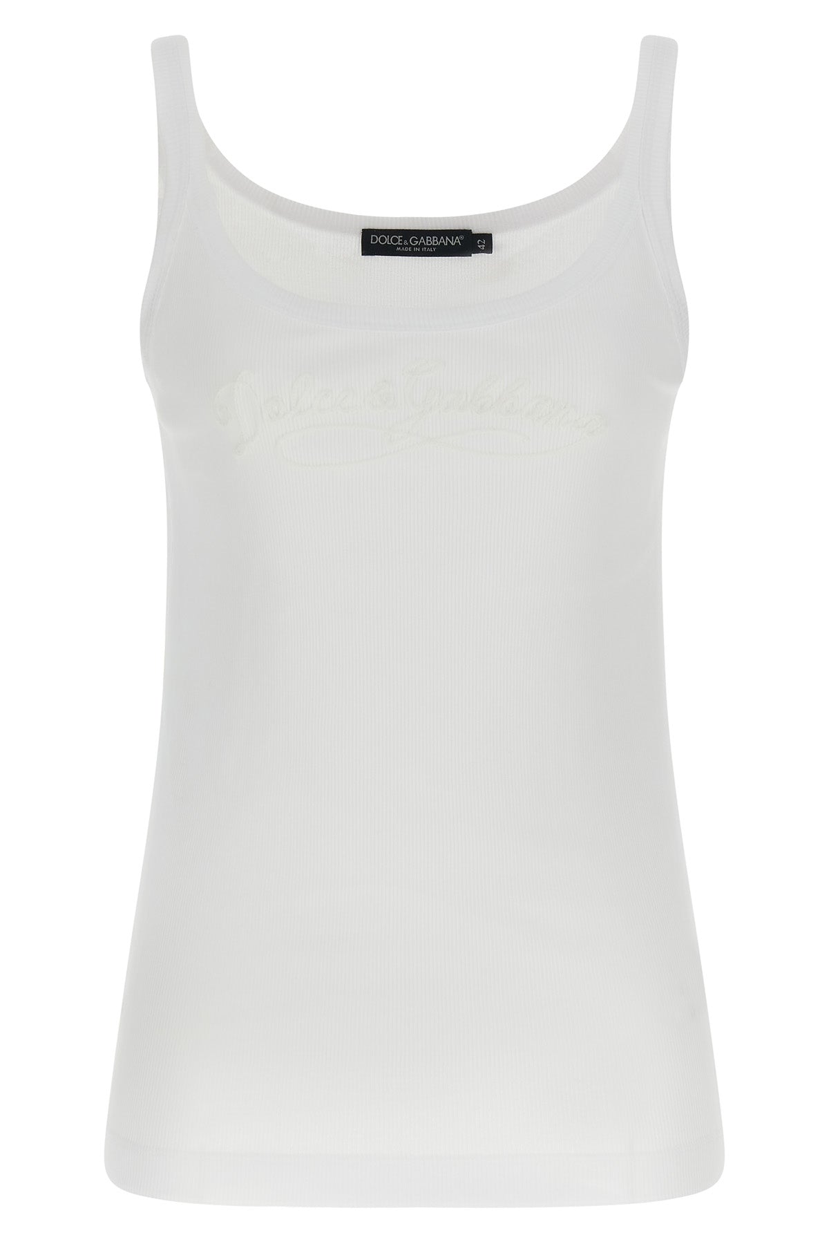 DOLCE amp; GABBANA 38 ribbed stretch cotton tank top