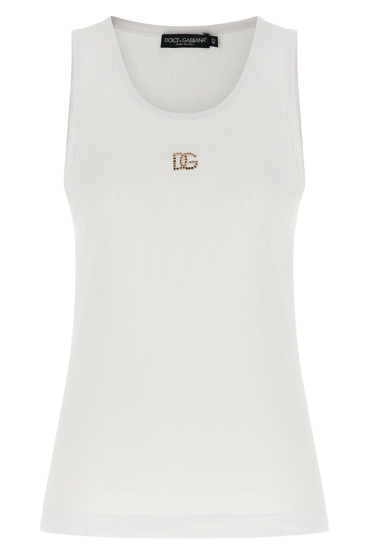 DOLCE amp; GABBANA 40 ribbed stretch cotton tank top