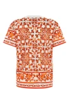 all-over maiolica print light cotton crew neck t-shirt