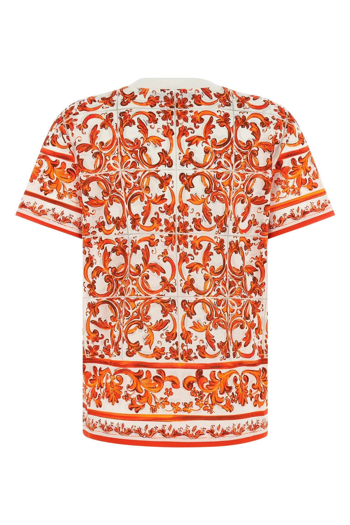all-over maiolica print light cotton crew neck t-shirt