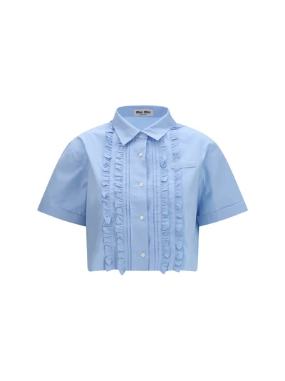 poplin shirt with ruffle details