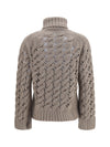 perforated turtleneck sweater