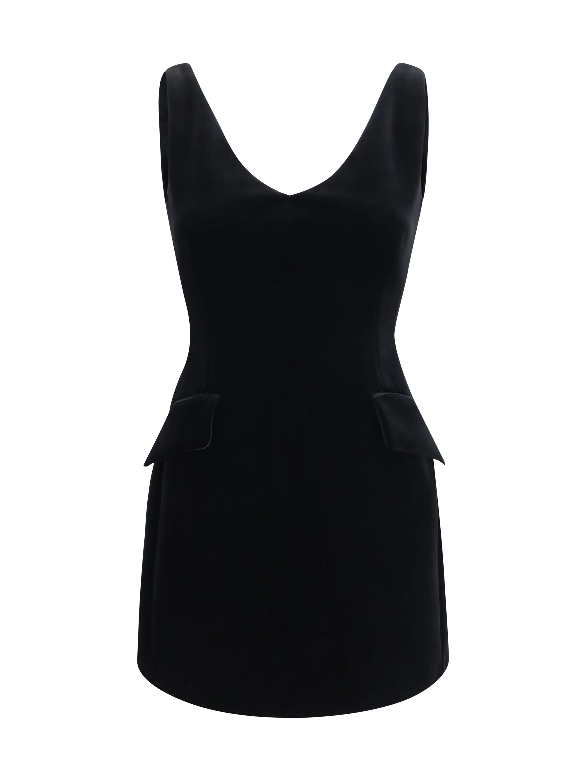 tefrite structured v-neck dress