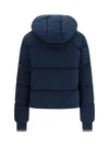 waxed technical puffer jacket with hood