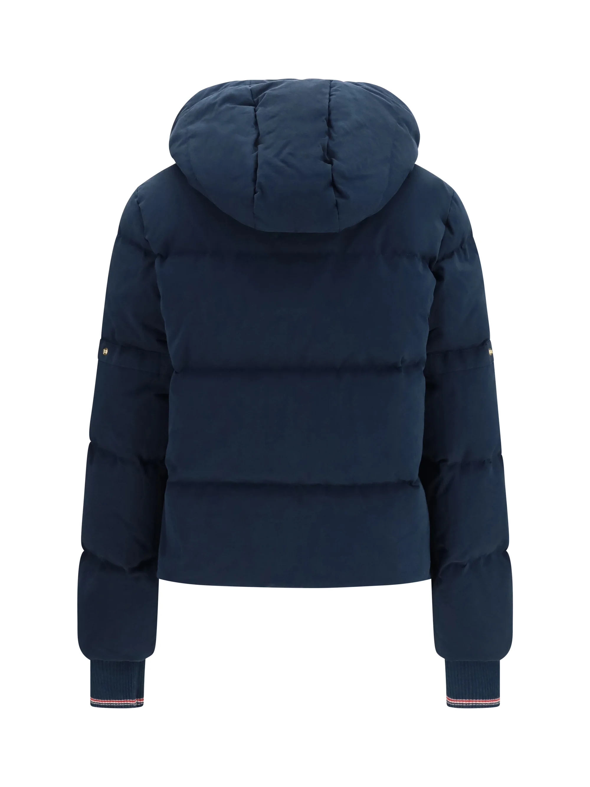 waxed technical puffer jacket with hood