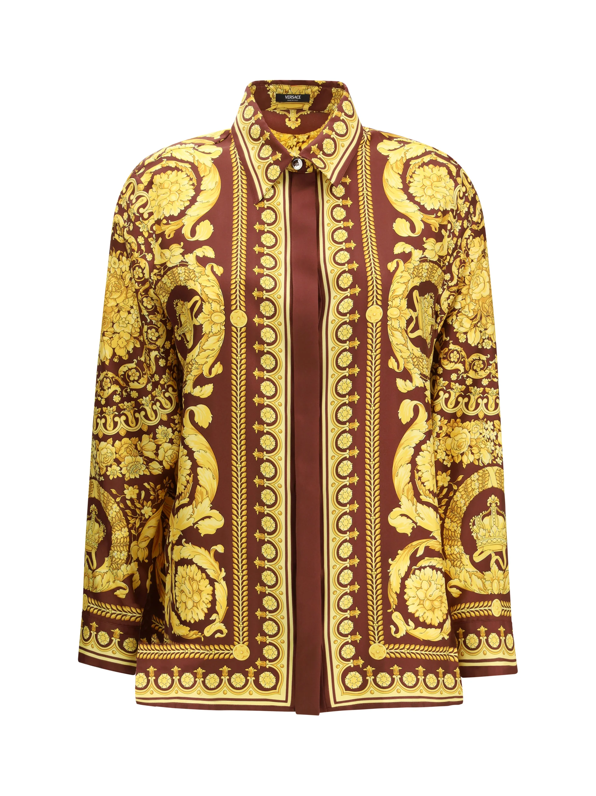 VERSACE 42 printed silk shirt 