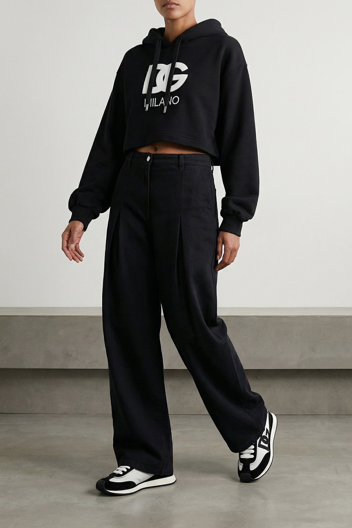 DOLCE amp; GABBANA 40 cropped cotton hoodie